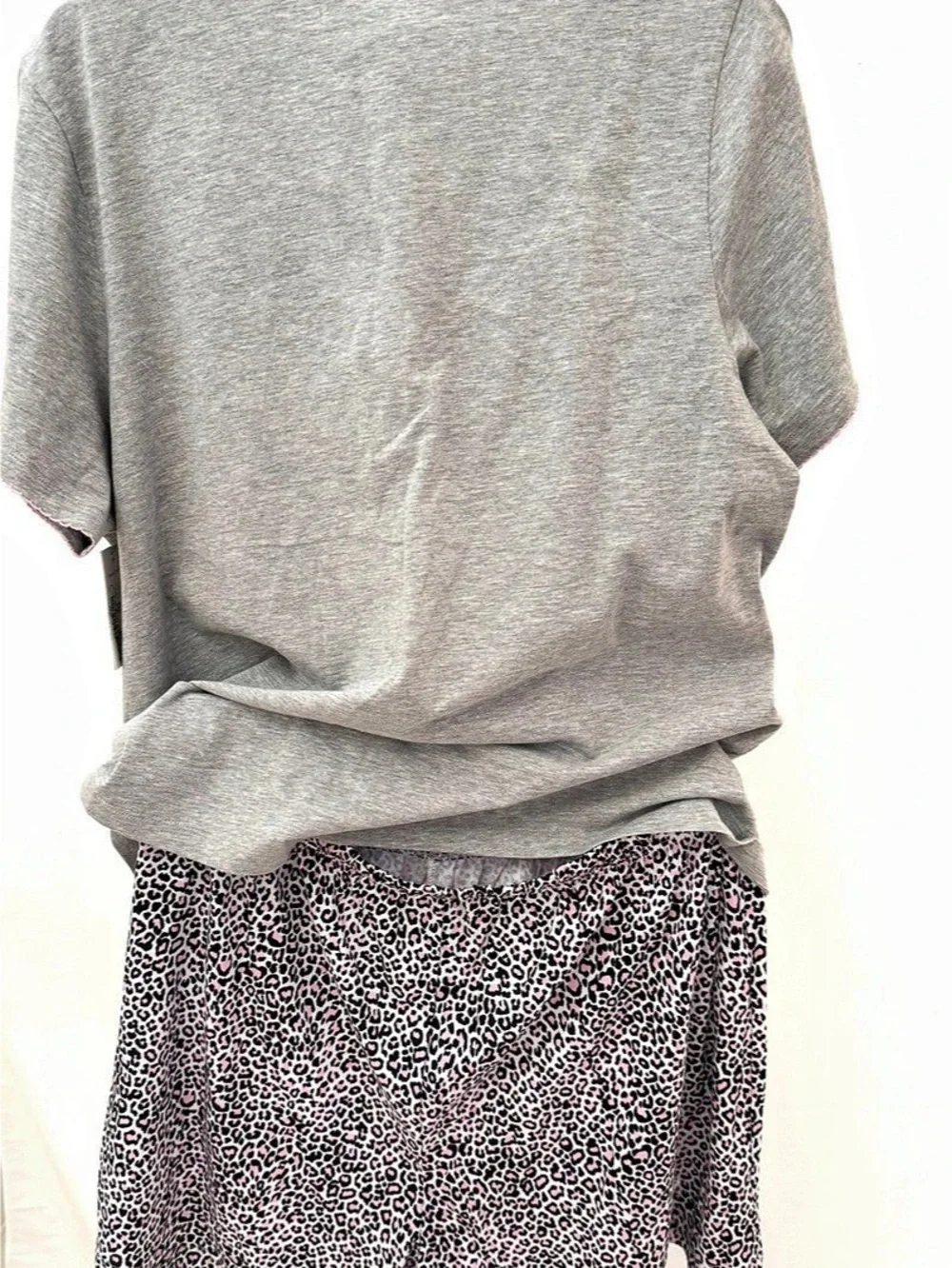 Rene Rofe Animal Print Pajama Set Gray & Pink XL NWT